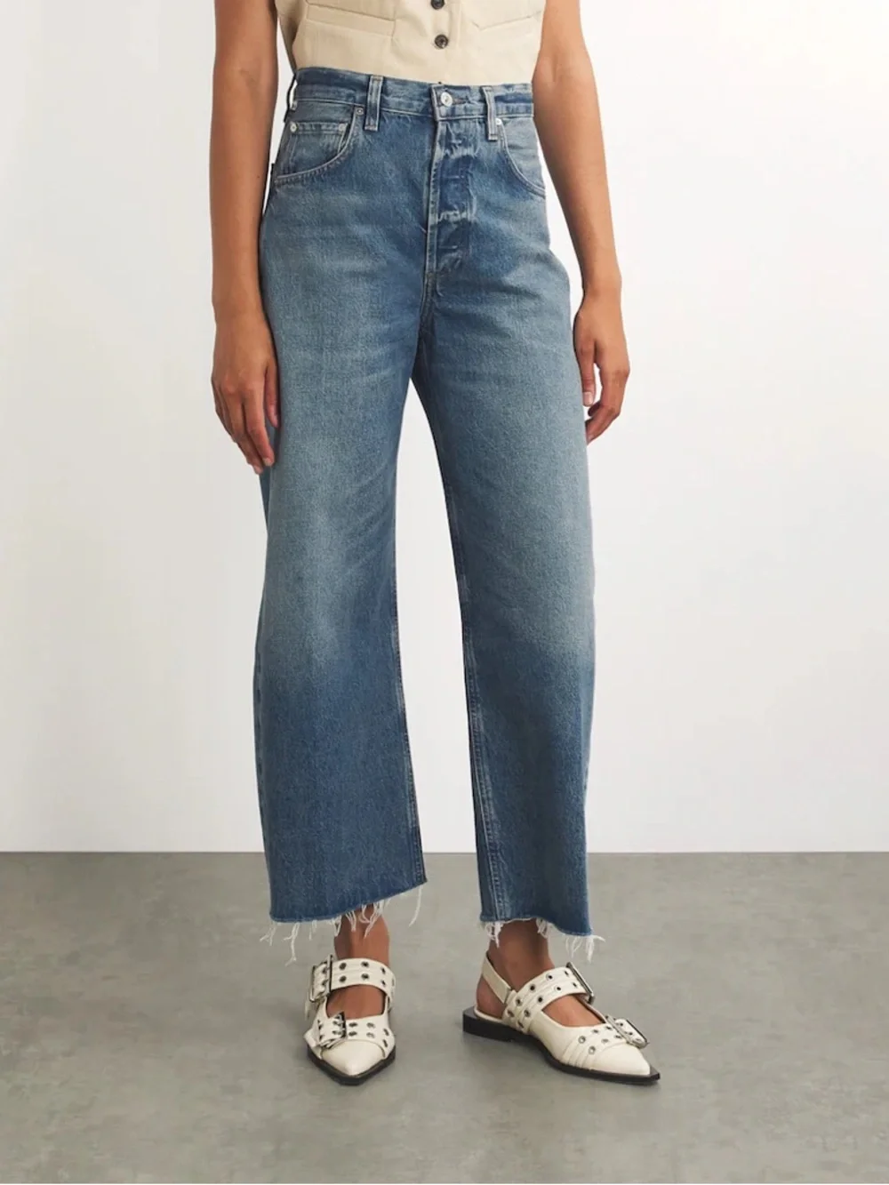 NEW CITIZENS OF HUMANITY Raw-Hem Ayla Cropped Jeans Doheny Womens Size 24